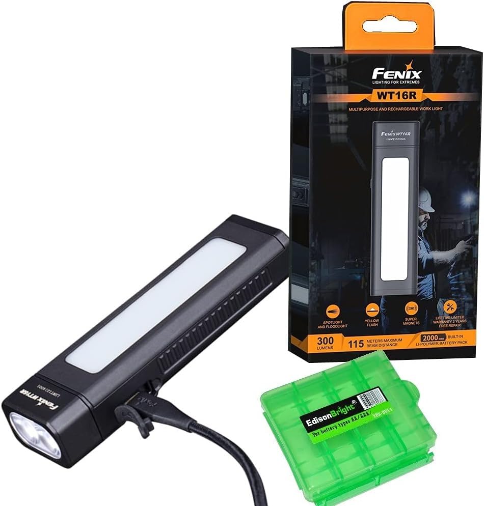 EdisonBright Fenix WT16R 300 Lumen Rechargeable Magnetic Base